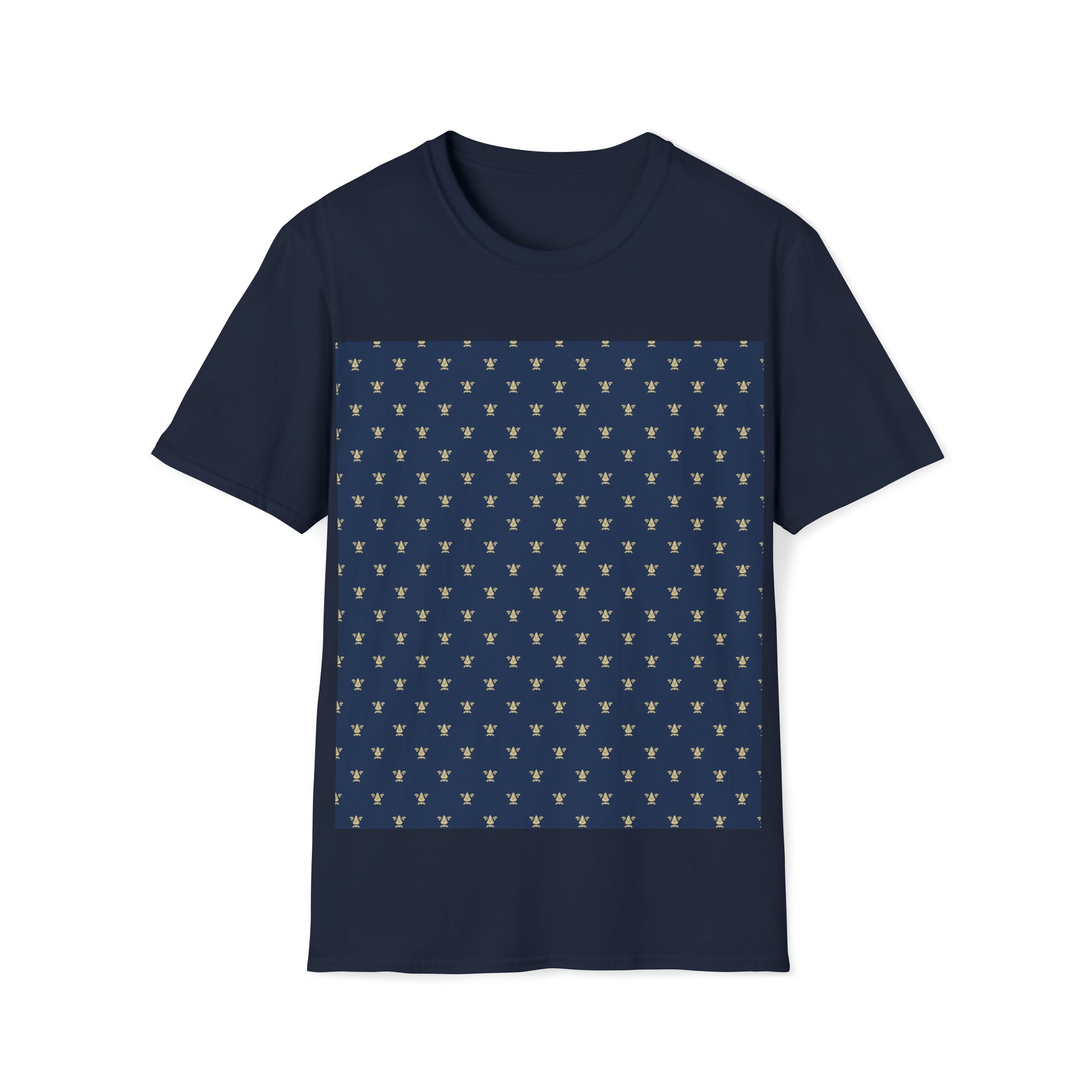 Navy with gold crested icon tee
